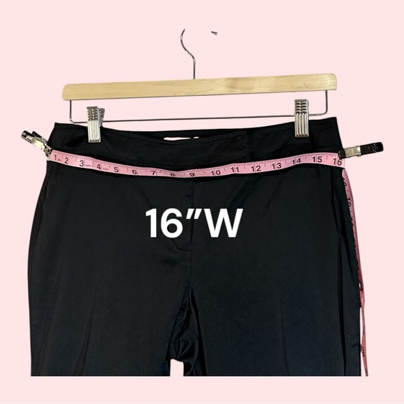 Ann Taylor Loft Satin Feel Marisa Cut Dark Black Slacks Back Pockets Size 6P - Picture 3 of 8